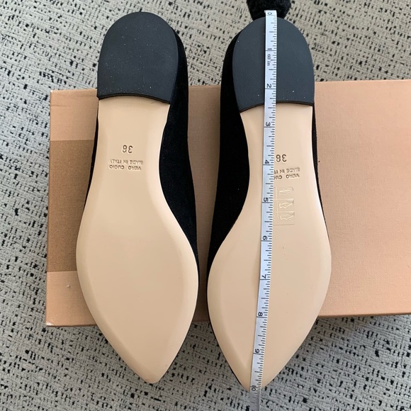 Del Gatto Italy black cat almond toe ballet flats suede - fits Sz 7 - Picture 5 of 6